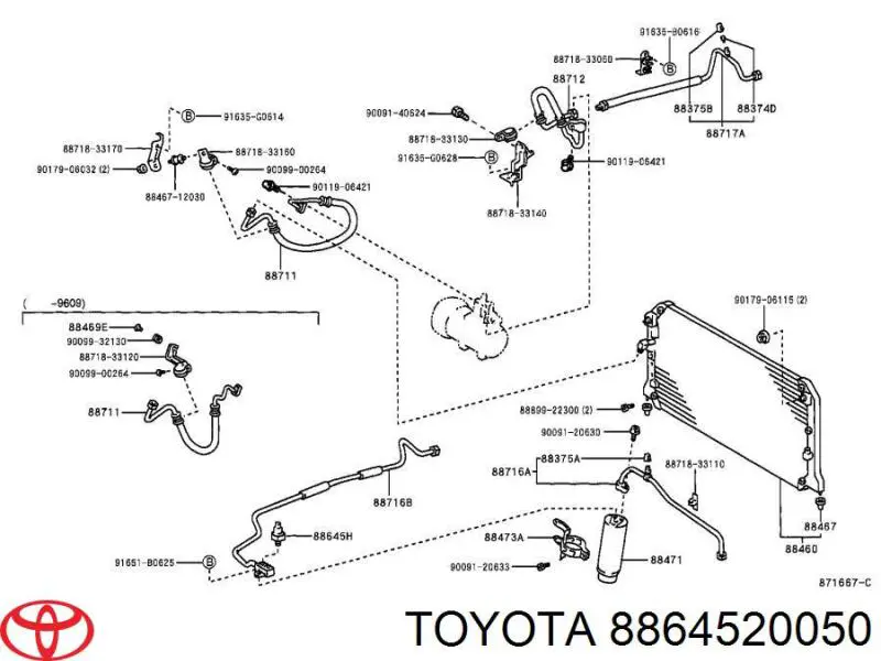 Compre 8864506020 Toyota Sensor de pressão absoluta de aparelho de ar condicionado