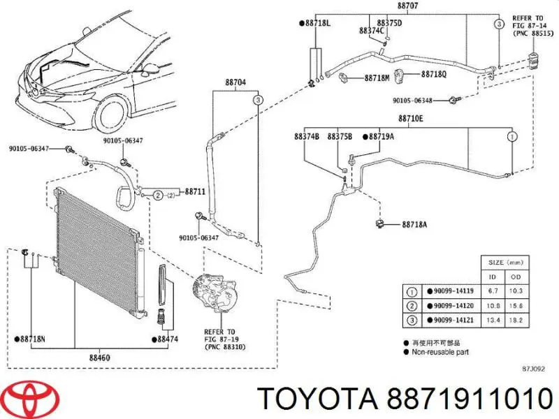 Válvula TRV de aparelho de ar condicionado Toyota 8871911010 preço, a partir de 47,86 USD