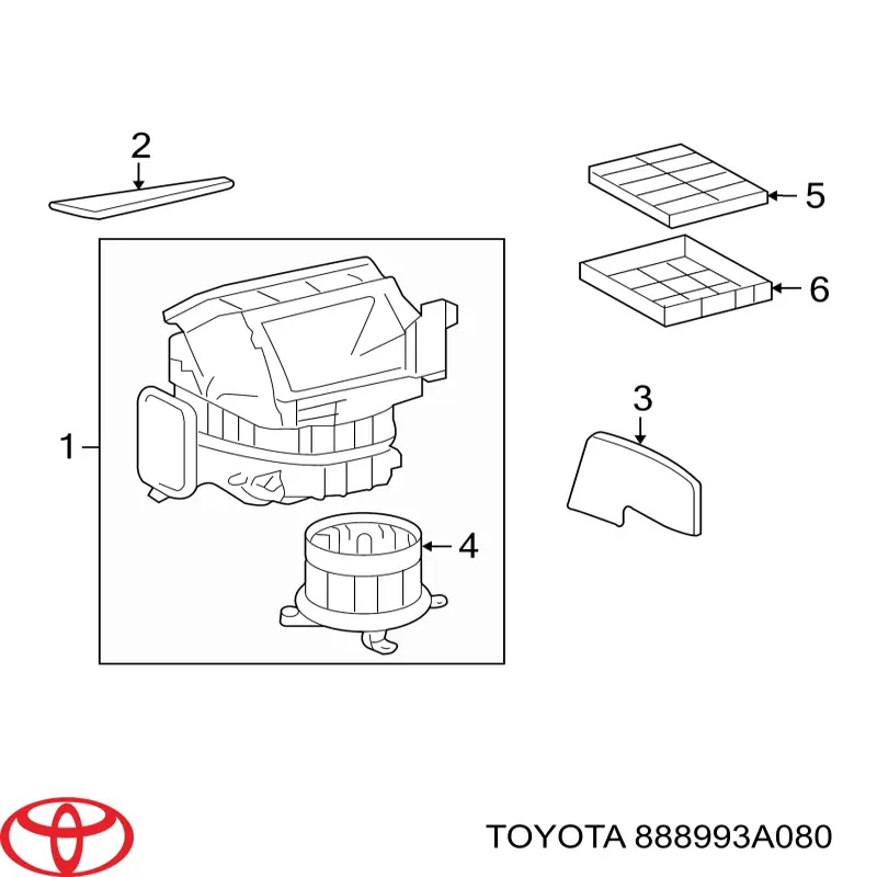 Carcaça de filtro de salão Toyota 888993A080 preço, a partir de 18,04 USD