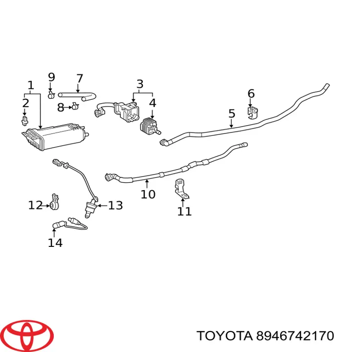 8946742170 Toyota Sonda lambda, sensor de oxigênio depois de catalisador