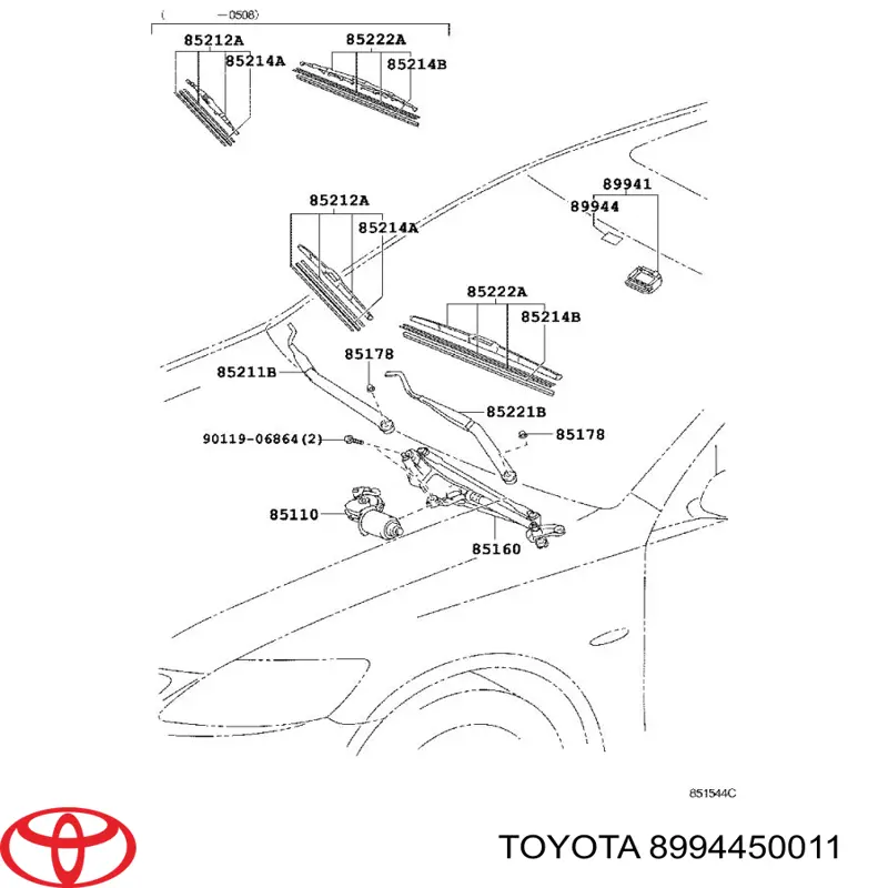 8994450011 Toyota Chapa de sensor de chuva