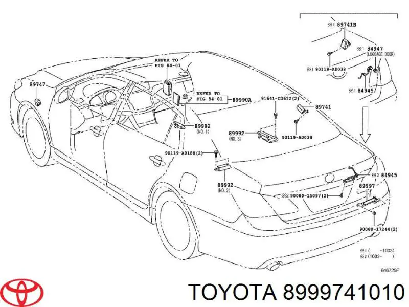 8999741010 Toyota Antena do fecho de porta-malas