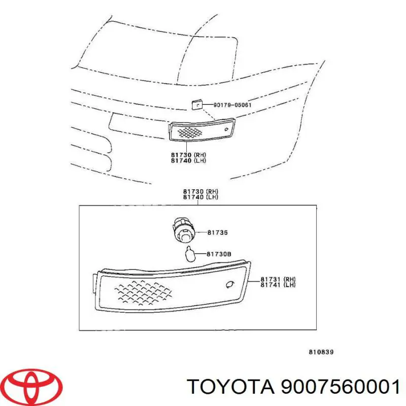 Compre 9007560001 Toyota Base (casquilho) de lâmpada de pisca-pisca