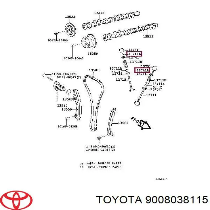 Peça inserida de válvula Toyota 9008038115 preço, a partir de 1,59 USD