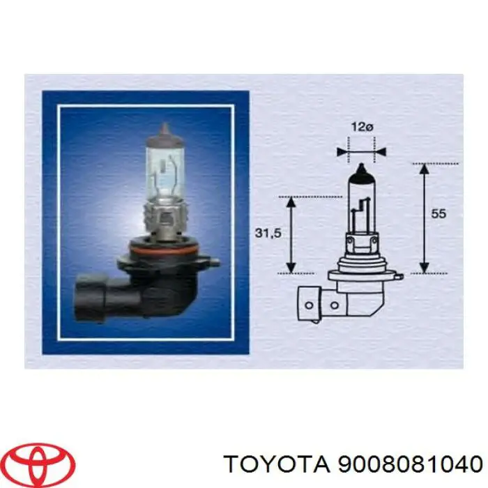  Lâmpada das luzes de nevoeiro Toyota RAV4 II SUV (XA2) (2000 - 2005) II