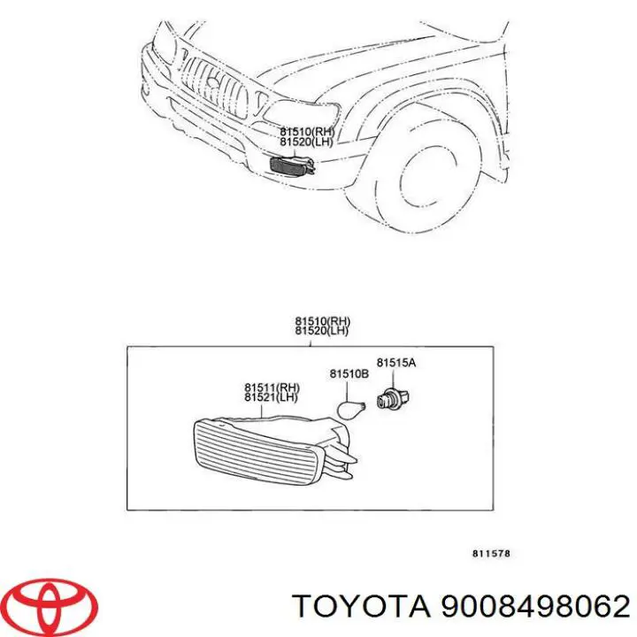 Compre 9008498062 Toyota Lâmpada