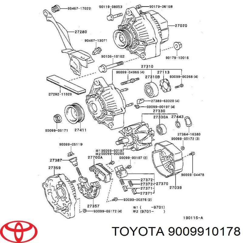 Compre 9009910178 Toyota Rolamento do gerador