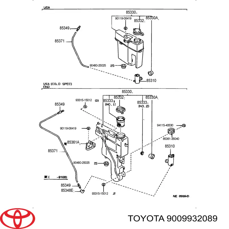Compre 9009932089 Toyota Vedante anular de bomba de fluido para lavador