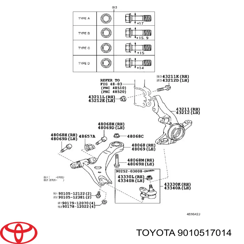 Parafuso de fixação de amortecedor dianteiro Toyota 9010517014 preço, a partir de 7,95 USD