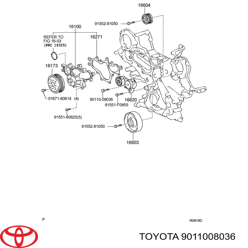 Bomba de água (bomba) de esfriamento Toyota 9011008036 preço, a partir de 1,88 USD