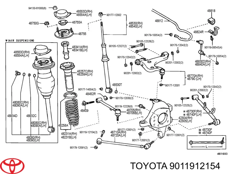 Parafuso de fixação do braço oscilante inferior traseiro Toyota 9011912154 preço, a partir de 6,39 USD