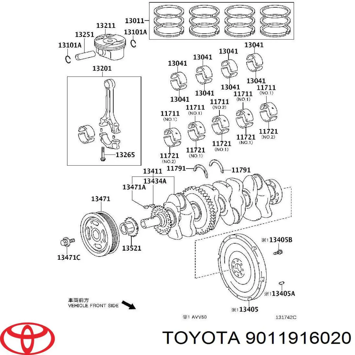 9011916020 Toyota Parafuso da polia de cambota