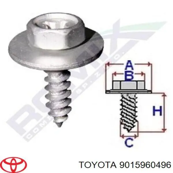 Cápsula (prendedor) de fixação do forro do pára-choque do pára-lama dianteiro Toyota 9015960496 preço, a partir de  