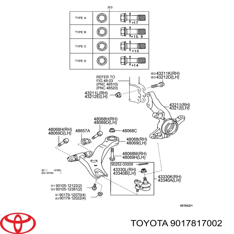 Porca de fixação de amortecedor Toyota 9017817002 preço, a partir de 3,08 USD