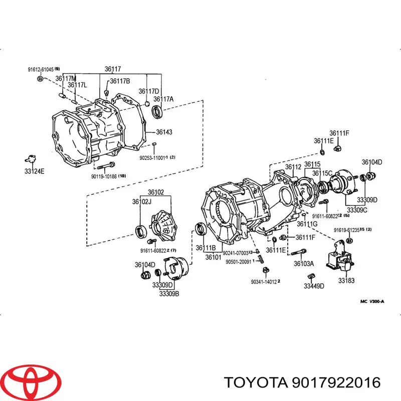 9017922016 Toyota Porca da haste do eixo traseiro