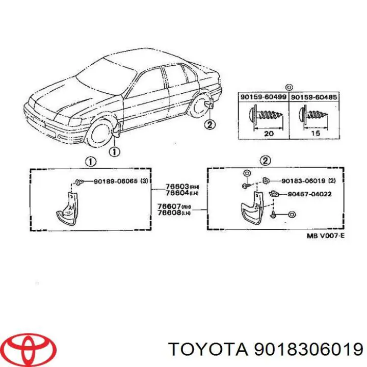 Compre 9018306019 Toyota Cápsula (prendedor) de fixação de protetor de lama