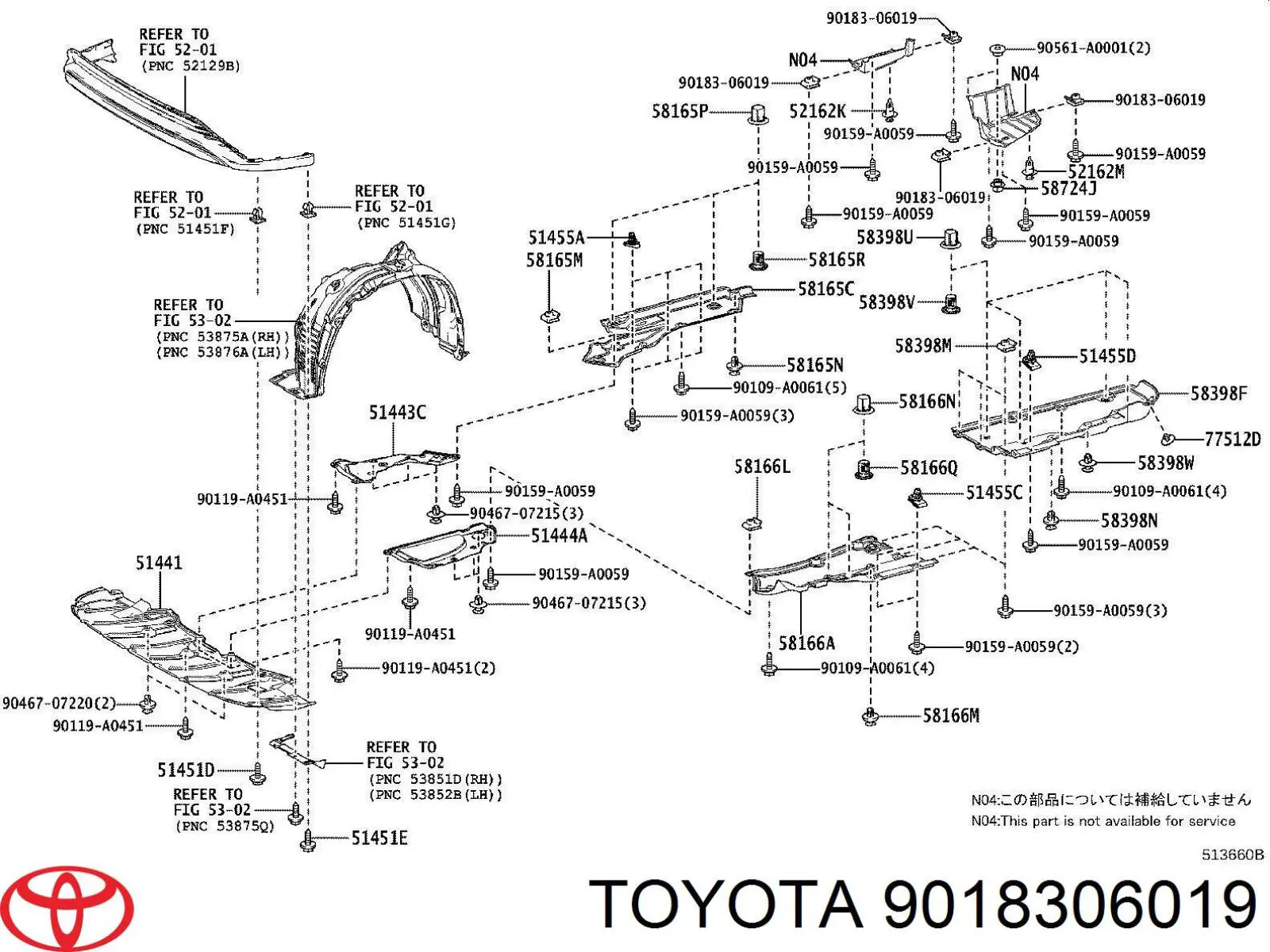 Cápsula (prendedor) de fixação de protetor de lama Toyota 9018306019 preço, a partir de 1,59 USD