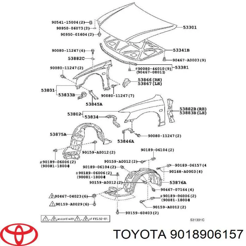 Compre 9018906157 Toyota Cápsula (prendedor) de fixação de protetor de lama