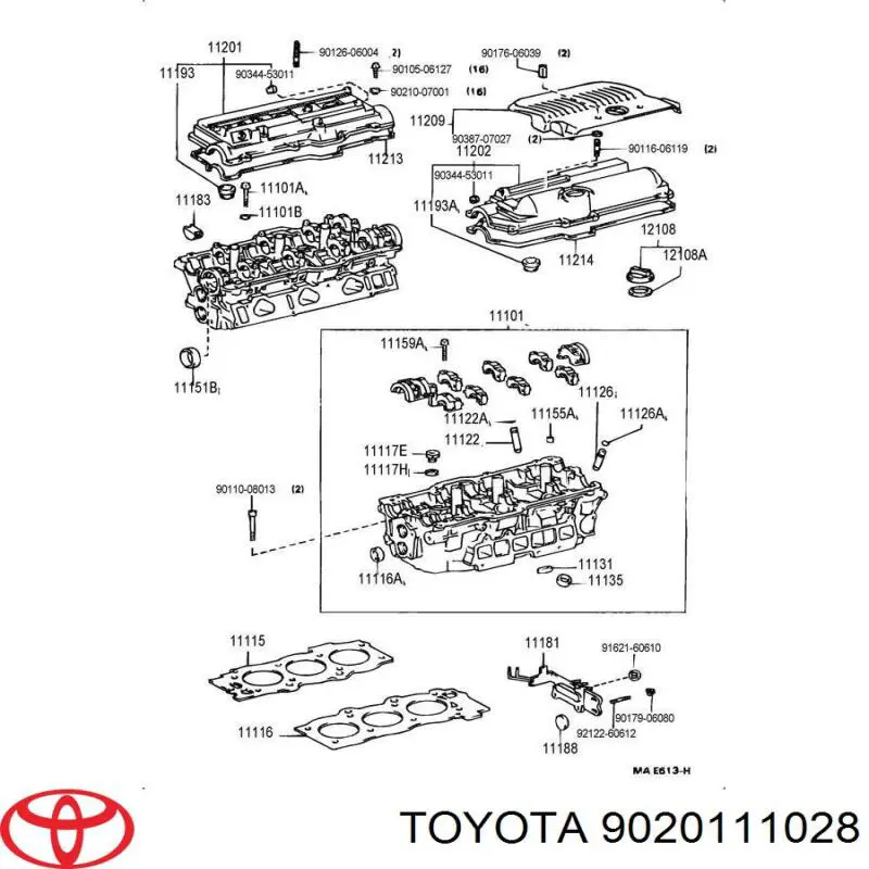9020111028 Toyota Arruela de parafuso de cabeça de bloco (CBC)