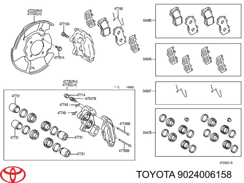 Kit de molas de fixação de sapatas de disco dianteiras Toyota 9024006158 preço, a partir de 10,84 USD