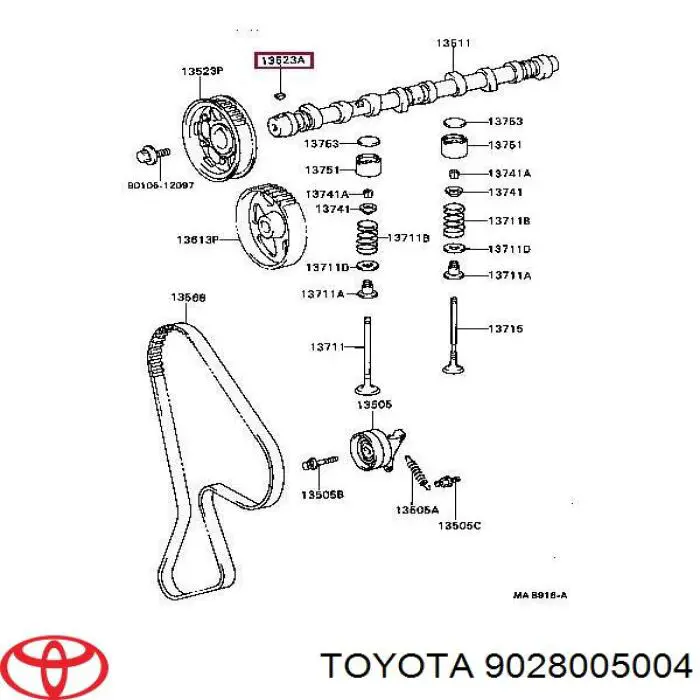9028005004 Toyota Chaveta de engrenagem da árvore distribuidora