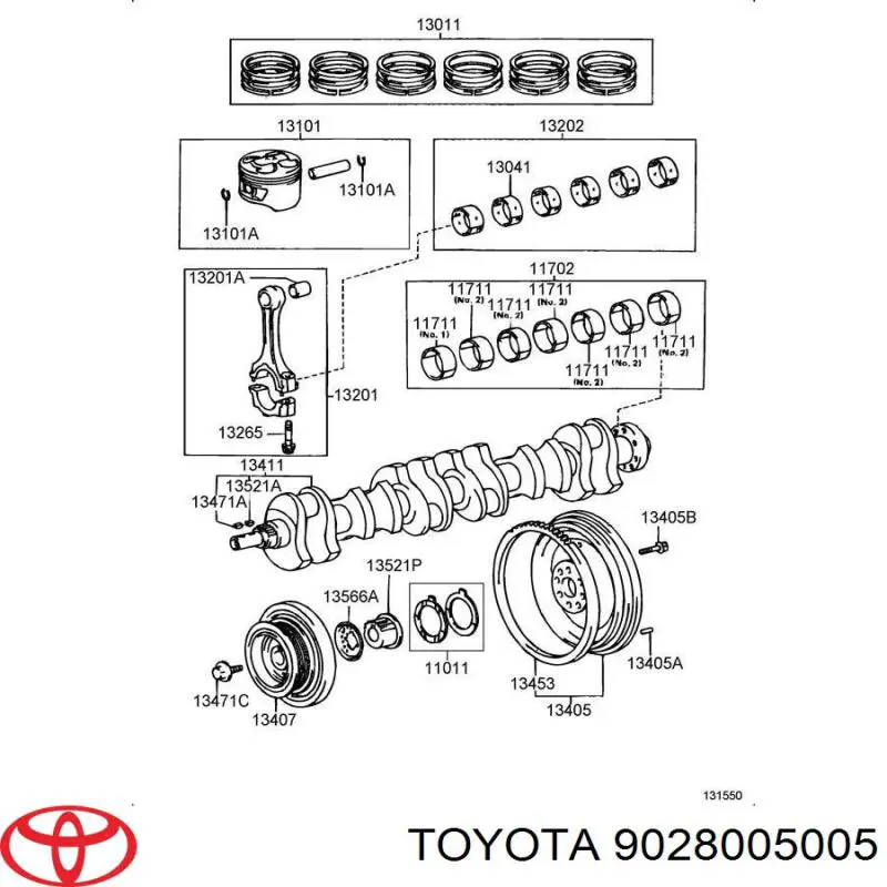 9028005005 Toyota Chaveta de cambota