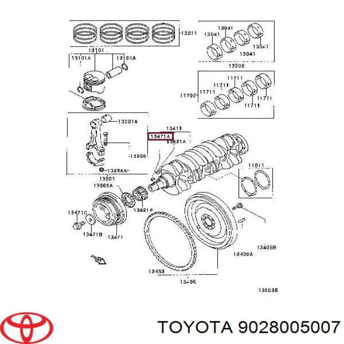 9028005007 Toyota Chaveta de cambota