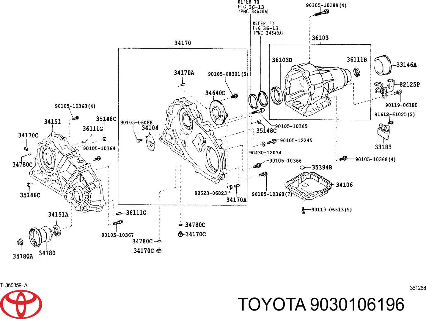 9030106196 Toyota Vedante de rolha de panela da Caixa Automática de Mudança