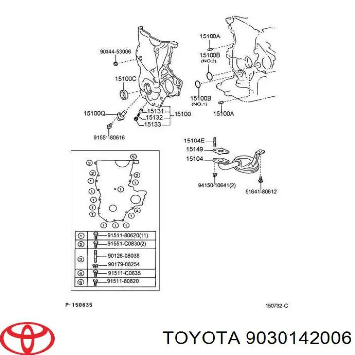 9030142006 Toyota Vedante de bomba de óleo