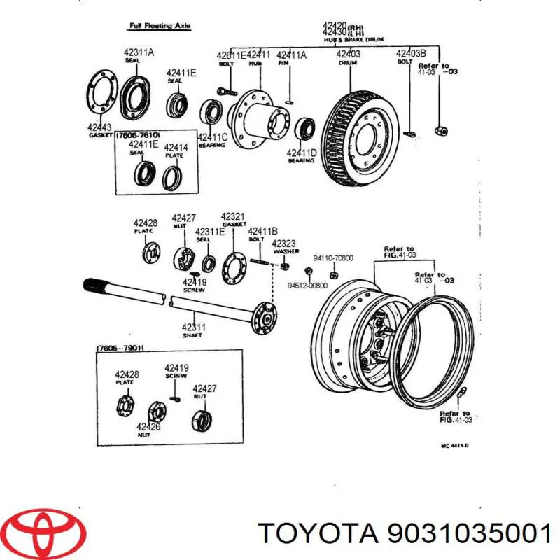 Vedação externa do semieixo do eixo traseiro Toyota 9031035001 preço, a partir de 4,24 USD