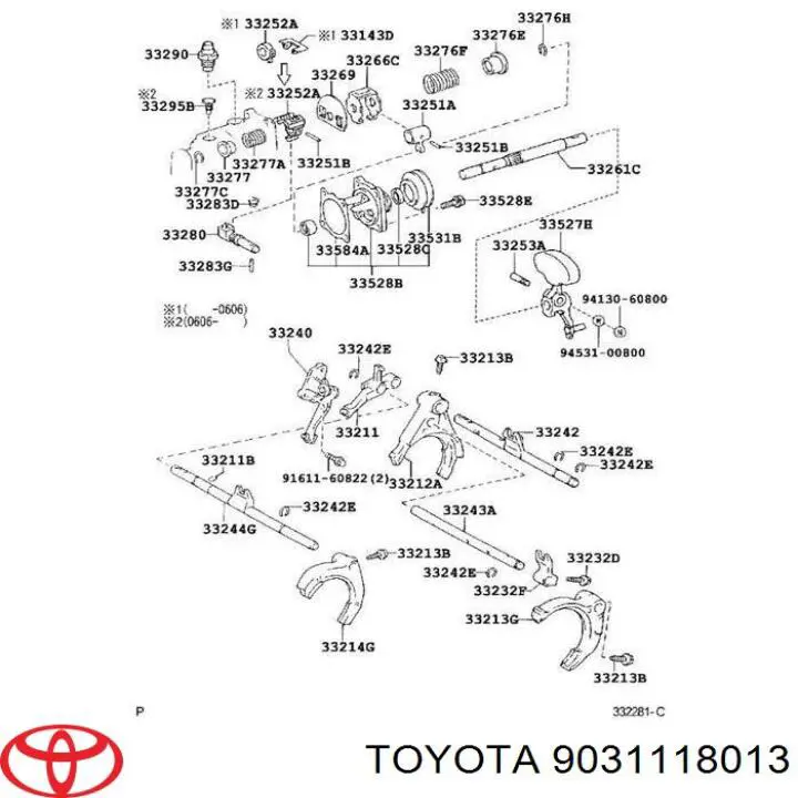 9031118013 Toyota Vedação da haste de mudança da caixa de mudança