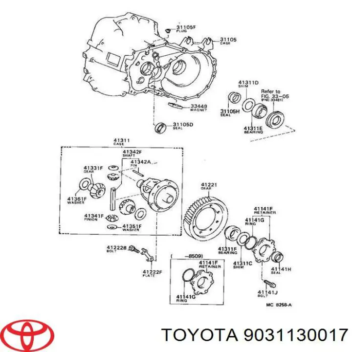 9031130017 Toyota Vedação dianteira de cambota de motor
