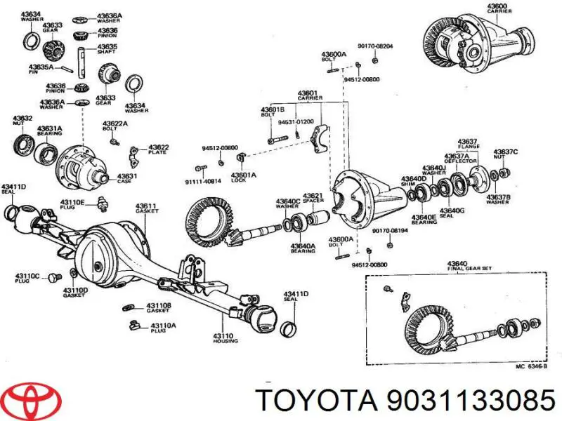 Bucim do semieixo do eixo dianteiro Toyota 9031133085 preço, a partir de 6,09 USD