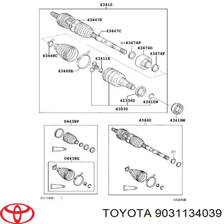 Bucim do semieixo direito do eixo dianteiro Toyota 9031134039 preço, a partir de 7,47 USD