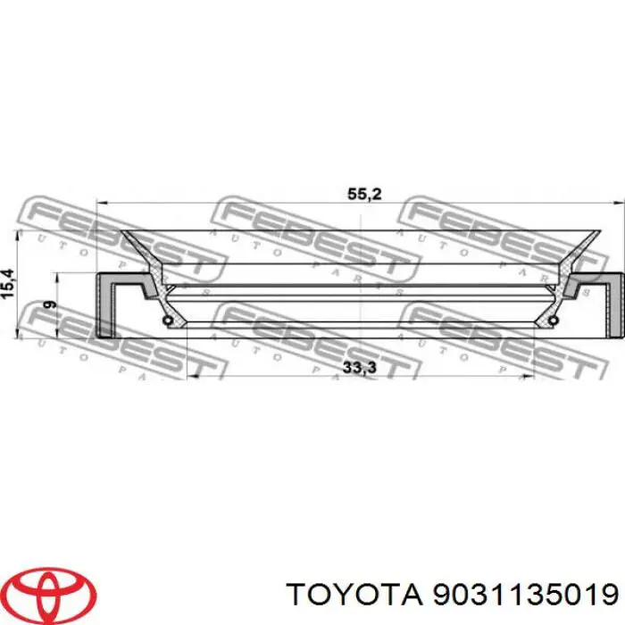 9031135019 Toyota Bucim da Caixa Automática de Mudança (de árvore de saída/secundária)