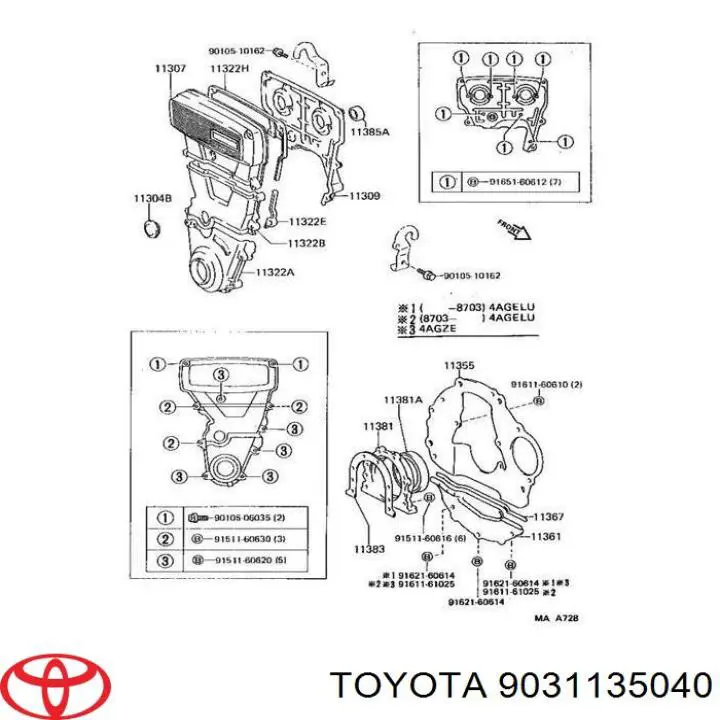 Compre 9031135040 Toyota Vedação dianteira de cambota de motor