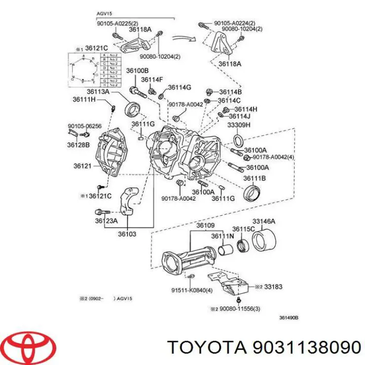 Compre 9031138090 Toyota Bucim de saída traseira da caixa de transferência