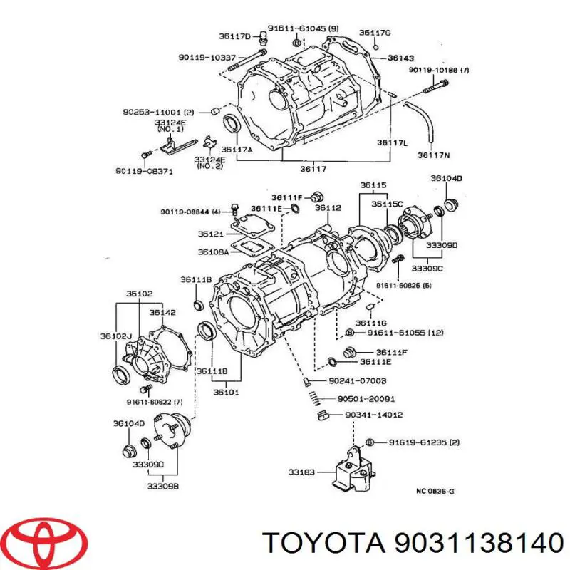 Bucim da Caixa Automática de Mudança (de árvore de saída/secundária) Toyota 9031138140 preço, a partir de 6,02 USD