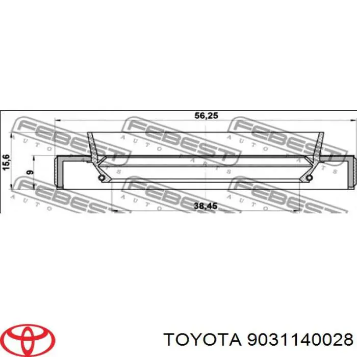 9031140028 Toyota Bucim do semieixo direito do eixo dianteiro