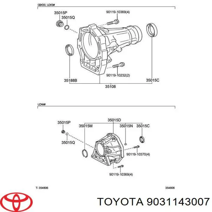 Bucim da caixa de transferência, da árvore primária Toyota 9031143007 preço, a partir de 10,28 USD