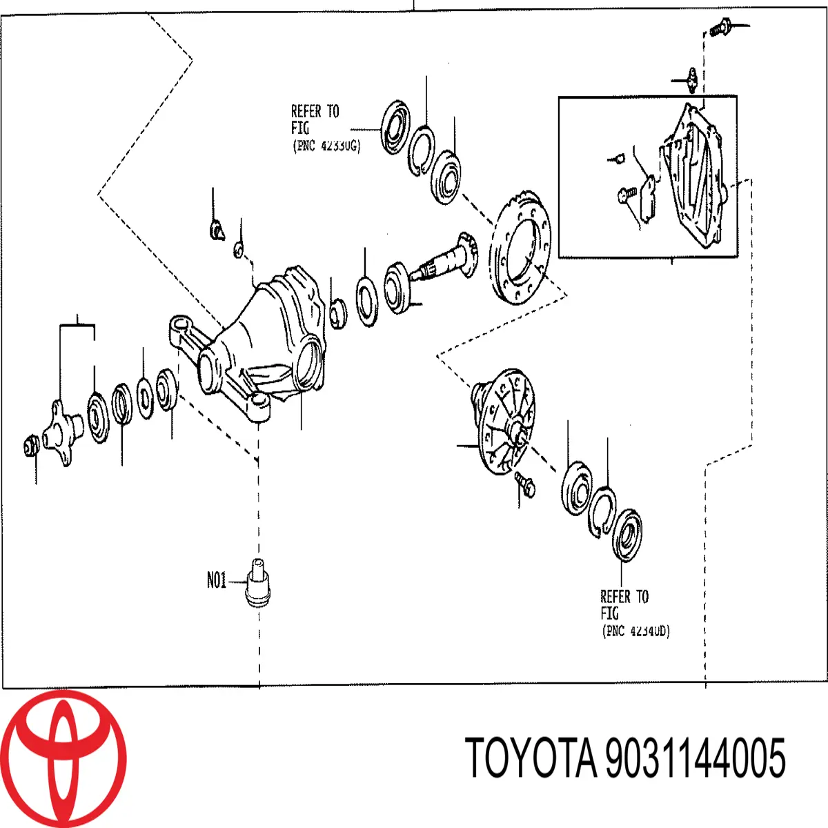9031144005 Toyota Bucim de redutor do eixo traseiro