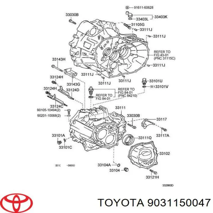 9031150047 Toyota Bucim do semieixo esquerdo do eixo dianteiro