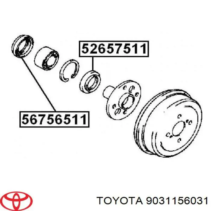 Compre 9031156031 Toyota Vedação interna do semieixo do eixo traseiro