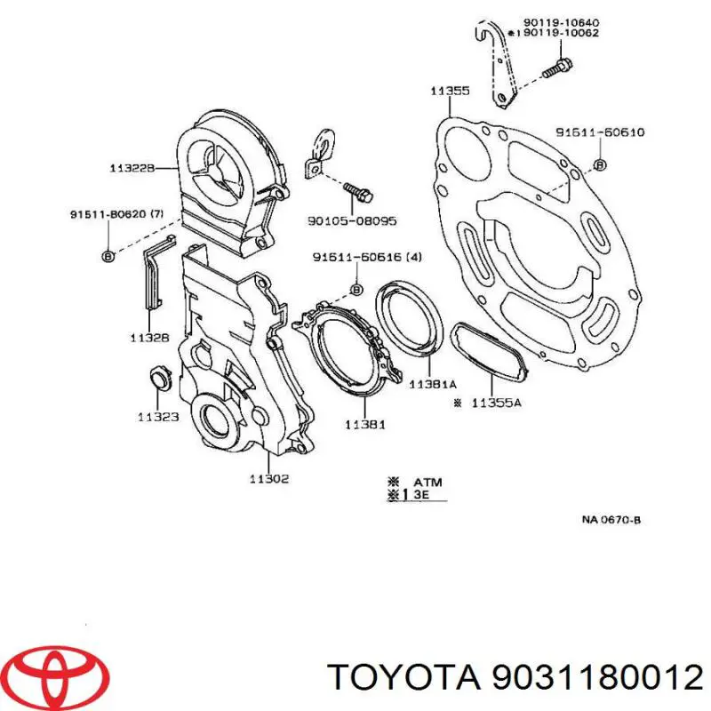 Vedação traseira de cambota de motor Toyota 9031180012 preço, a partir de 10,46 USD