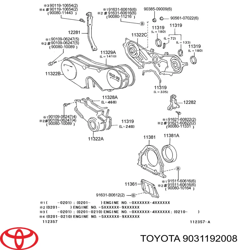 9031192008 Toyota Vedação traseira de cambota de motor