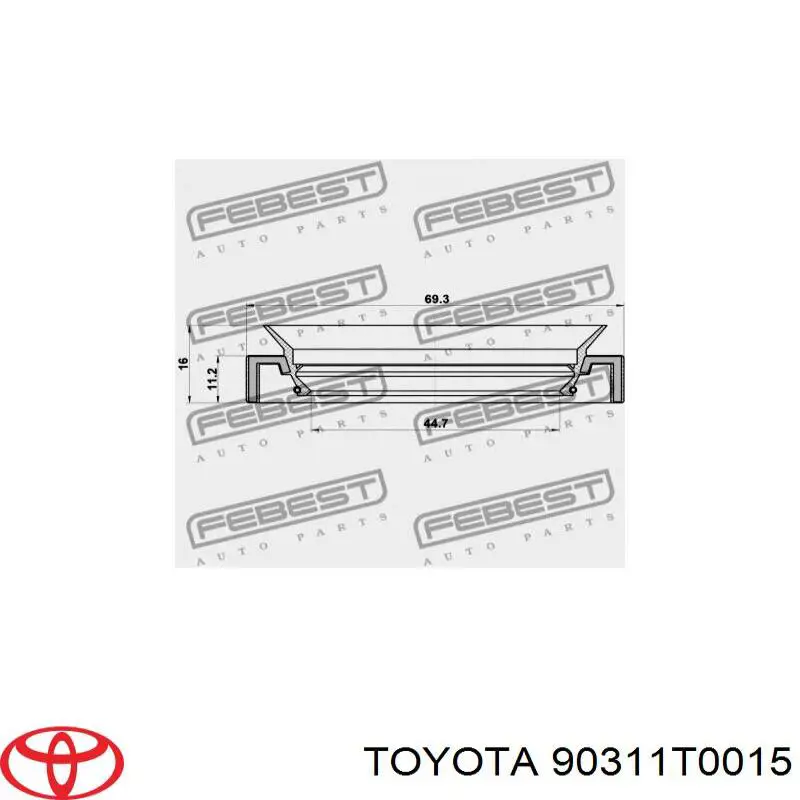 Bucim do semieixo esquerdo do eixo dianteiro Toyota 90311T0015 preço, a partir de 10,75 USD