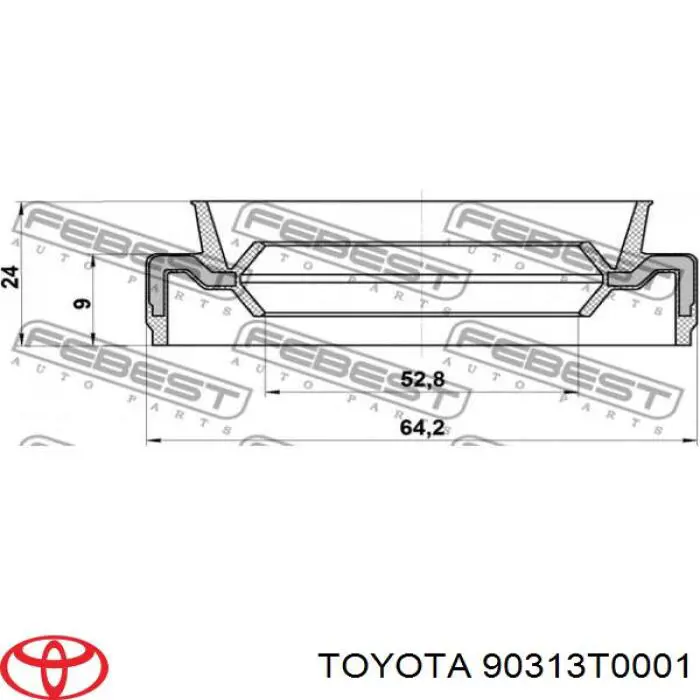 90313T0001 Toyota Bucim de cubo traseiro