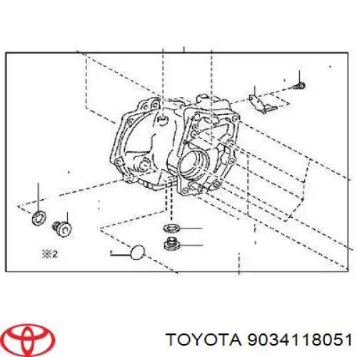 9034118051 Toyota Tampão de enchimento de eixo traseiro/dianteiro