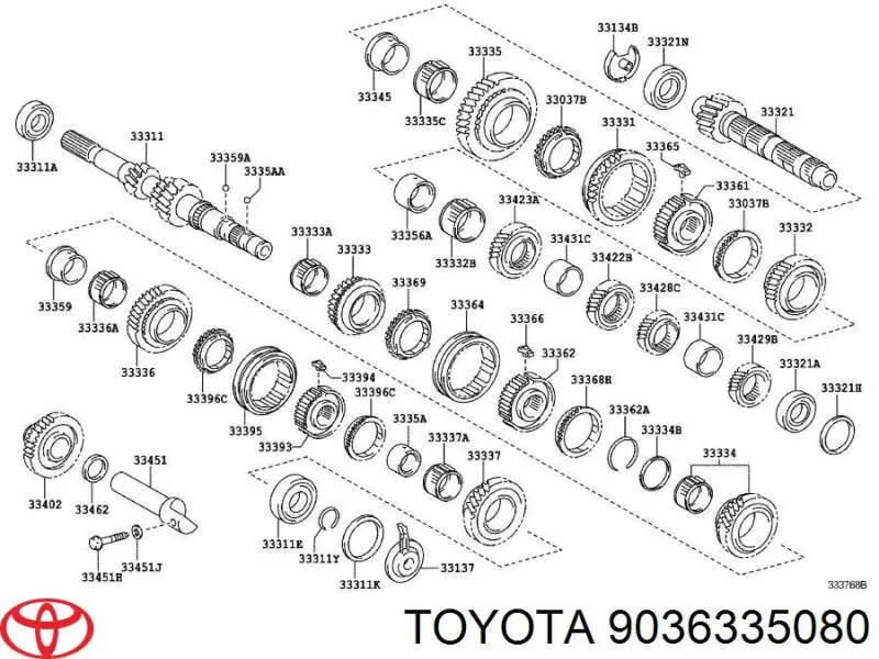  Rolamento da árvore primária da Caixa de Mudança Toyota RAV4 III SUV (A3) (2005 - 2012) III