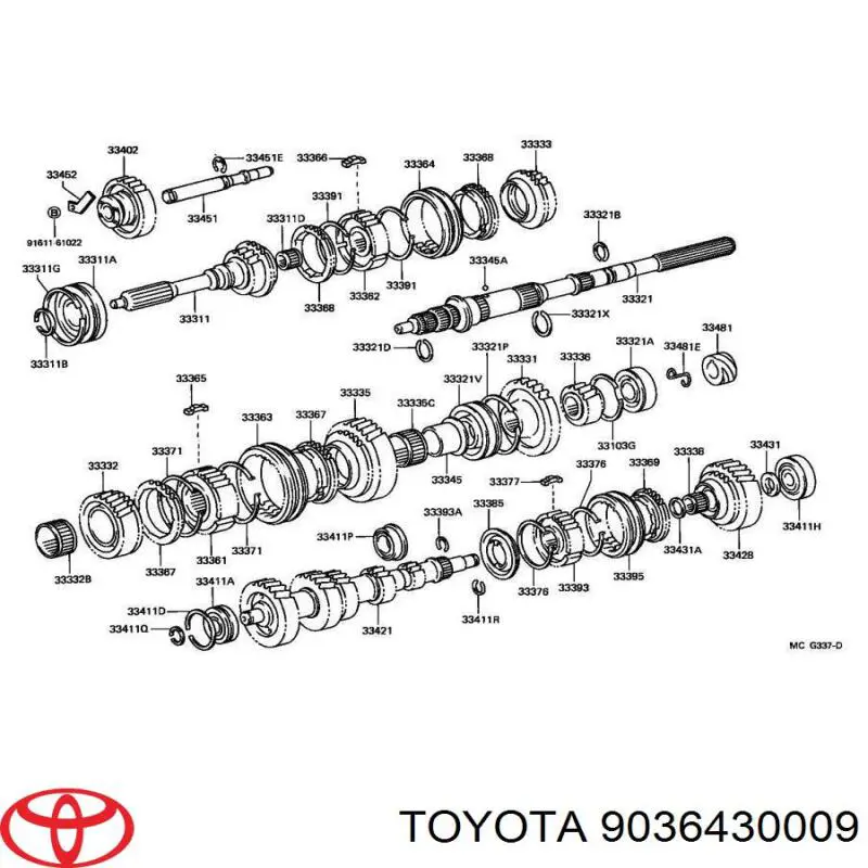 Rolamento da engrenagem de 5ª velocidade da Caixa de Mudança Toyota 9036430009 preço, a partir de 108,19 USD
